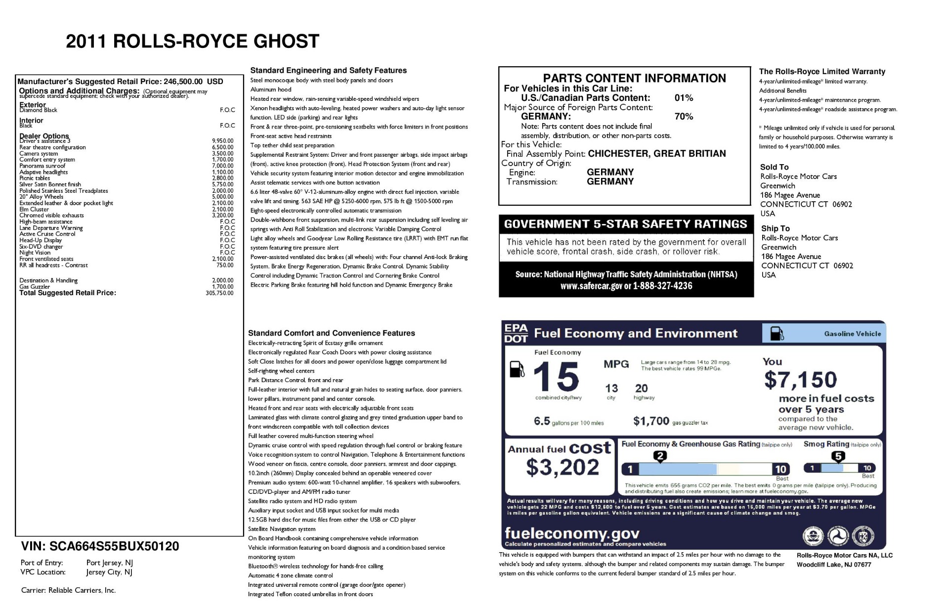 Used 2011 Rolls-Royce Ghost for sale Sold at McLaren Greenwich in Greenwich CT 06830 1