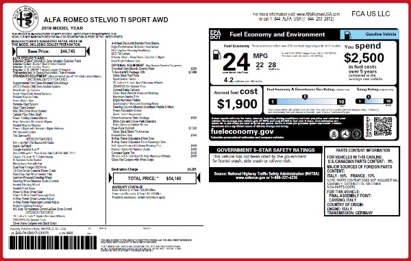 New 2019 Alfa Romeo Stelvio Ti Sport Q4 for sale Sold at McLaren Greenwich in Greenwich CT 06830 2