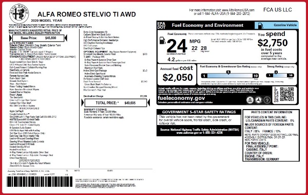 New 2020 Alfa Romeo Stelvio Ti Q4 for sale Sold at McLaren Greenwich in Greenwich CT 06830 2