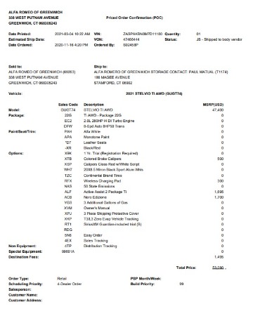 New 2021 Alfa Romeo Stelvio Ti Sport Q4 for sale Sold at McLaren Greenwich in Greenwich CT 06830 2