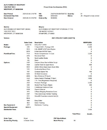 New 2021 Alfa Romeo Stelvio Ti Sport Q4 for sale Sold at McLaren Greenwich in Greenwich CT 06830 2