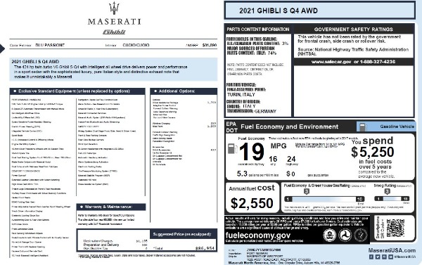 New 2021 Maserati Ghibli S Q4 for sale Sold at McLaren Greenwich in Greenwich CT 06830 2