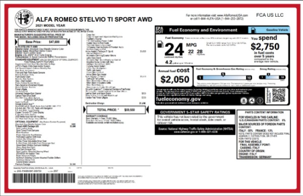 New 2021 Alfa Romeo Stelvio Ti Sport for sale Sold at McLaren Greenwich in Greenwich CT 06830 2