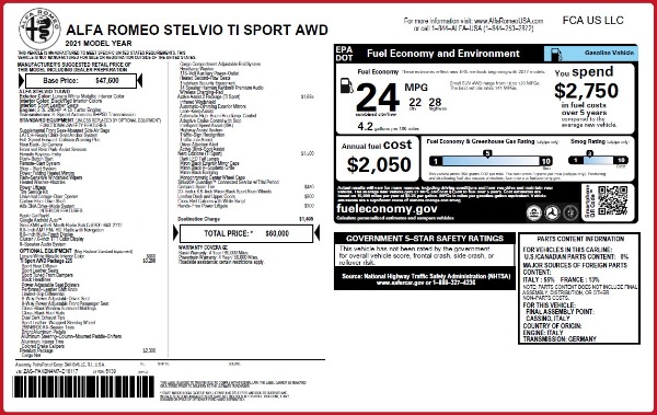 New 2021 Alfa Romeo Stelvio Ti Sport Q4 for sale Sold at McLaren Greenwich in Greenwich CT 06830 2