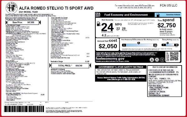 New 2021 Alfa Romeo Stelvio Ti Sport Q4 for sale Sold at McLaren Greenwich in Greenwich CT 06830 2