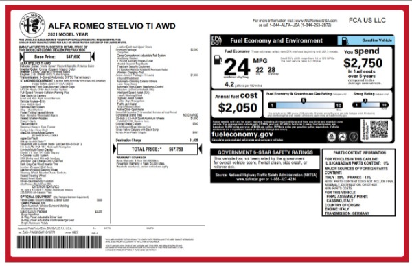 New 2021 Alfa Romeo Stelvio Ti for sale Sold at McLaren Greenwich in Greenwich CT 06830 2