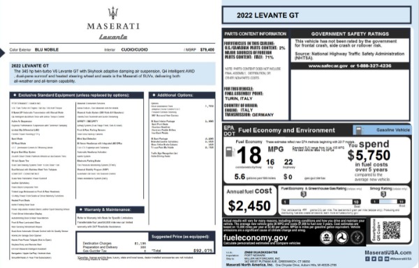 New 2022 Maserati Levante GT for sale Sold at McLaren Greenwich in Greenwich CT 06830 2