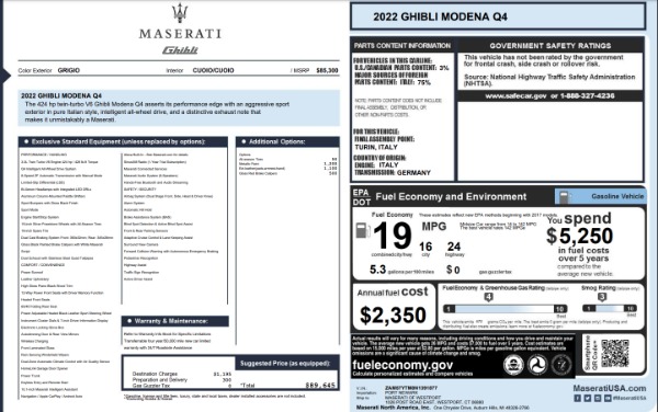 New 2022 Maserati Ghibli Modena Q4 for sale Sold at McLaren Greenwich in Greenwich CT 06830 2