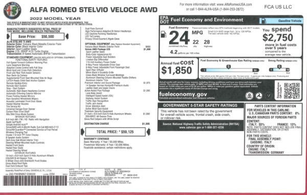New 2022 Alfa Romeo Stelvio Veloce for sale Sold at McLaren Greenwich in Greenwich CT 06830 2