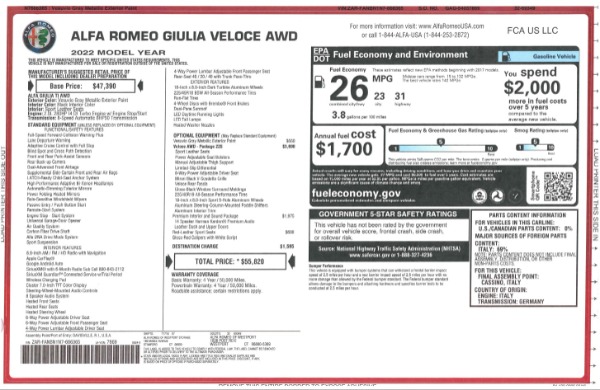 New 2022 Alfa Romeo Giulia Veloce for sale Sold at McLaren Greenwich in Greenwich CT 06830 2