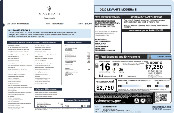 New 2022 Maserati Levante Modena S for sale $140,005 at McLaren Greenwich in Greenwich CT 06830 2