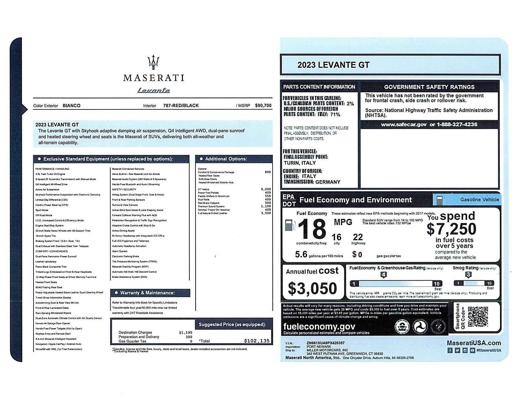 Used 2023 Maserati Levante GT for sale Call for price at McLaren Greenwich in Greenwich CT 06830 1