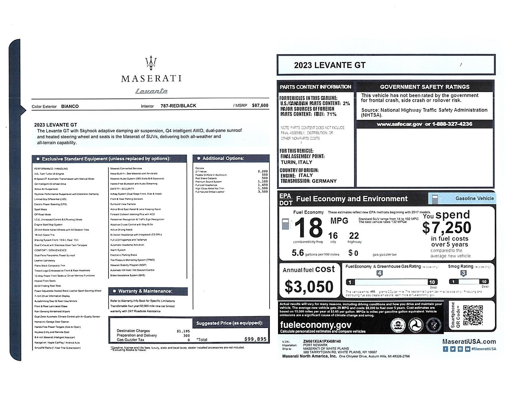 Used 2023 Maserati Levante GT for sale Call for price at McLaren Greenwich in Greenwich CT 06830 1
