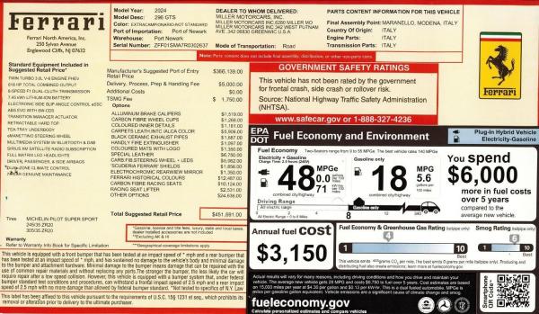 Used 2024 Ferrari 296 GTS for sale Call for price at McLaren Greenwich in Greenwich CT 06830 2