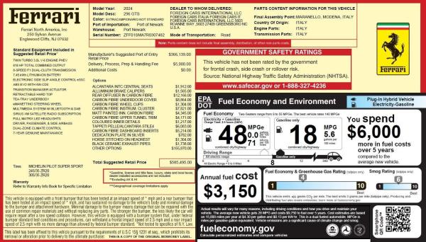 Used 2024 Ferrari 296 GTS for sale Call for price at McLaren Greenwich in Greenwich CT 06830 2