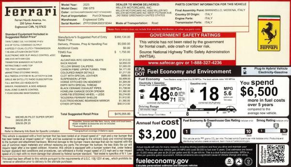 Used 2025 Ferrari 296 GTS for sale $449,900 at McLaren Greenwich in Greenwich CT 06830 2