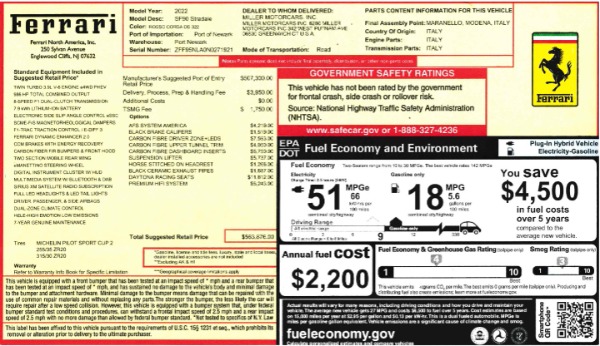 Used 2022 Ferrari SF90 Stradale for sale $445,900 at McLaren Greenwich in Greenwich CT 06830 2